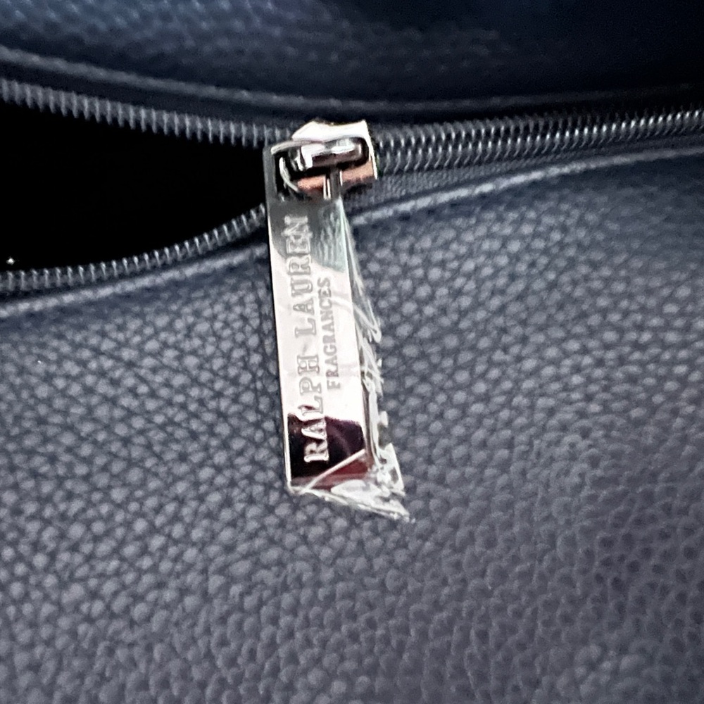 Polo by Ralph Lauren Red Parfum and Blue Leather Men's Duffel Bag - Picture 3 of 6